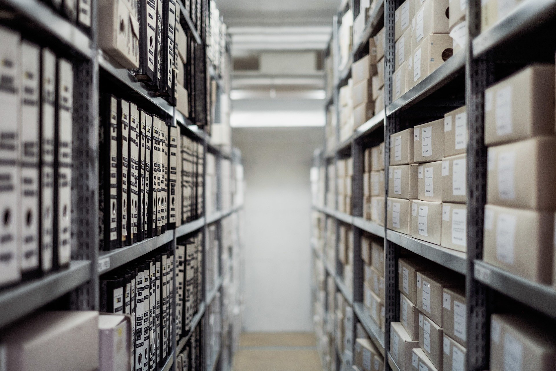 Archive full of folders, documents and books.